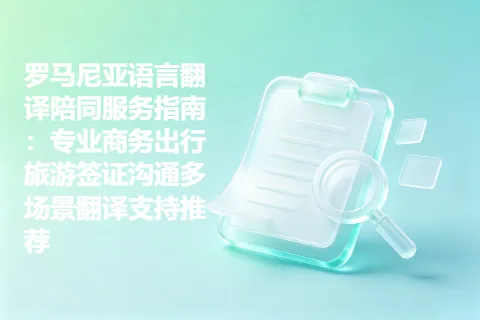 罗马尼亚语言翻译陪同服务指南：专业商务出行旅游签证沟通多场景翻译支持推荐