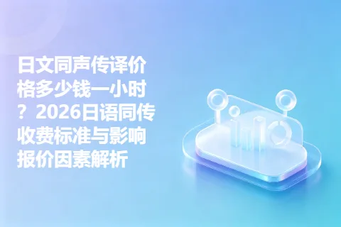 日文同声传译价格多少钱一小时？2026日语同传收费标准与影响报价因素解析