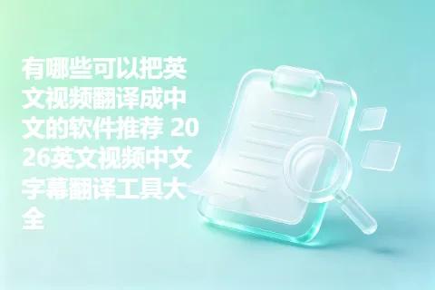 有哪些可以把英文视频翻译成中文的软件推荐 2026英文视频中文字幕翻译工具大全