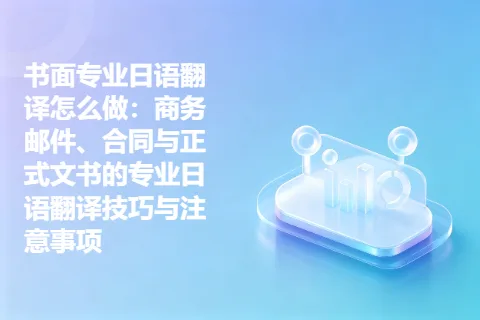 书面专业日语翻译怎么做：商务邮件、合同与正式文书的专业日语翻译技巧与注意事项