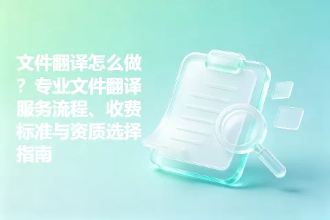 文件翻译怎么做？专业文件翻译服务流程、收费标准与资质选择指南