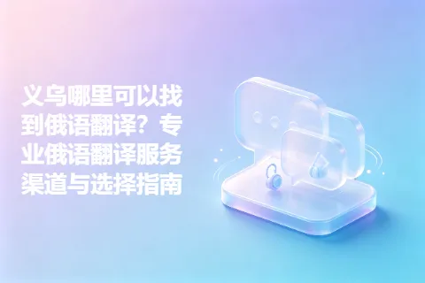 义乌哪里可以找到俄语翻译？专业俄语翻译服务渠道与选择指南