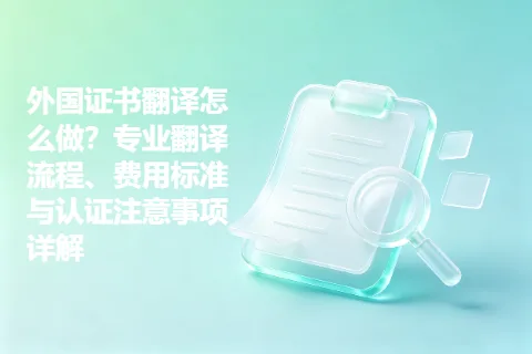 外国证书翻译怎么做？专业翻译流程、费用标准与认证注意事项详解
