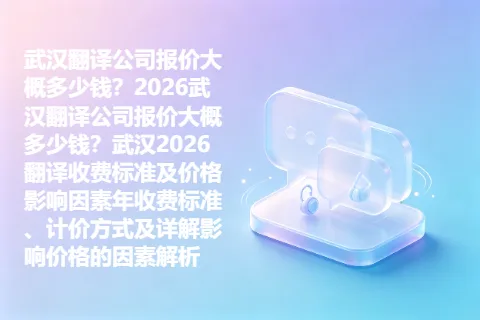 武汉翻译公司报价大概多少钱？2026武汉翻译公司报价大概多少钱？武汉2026翻译收费标准及价格影响因素年收费标准、计价方式及详解影响价格的因素解析