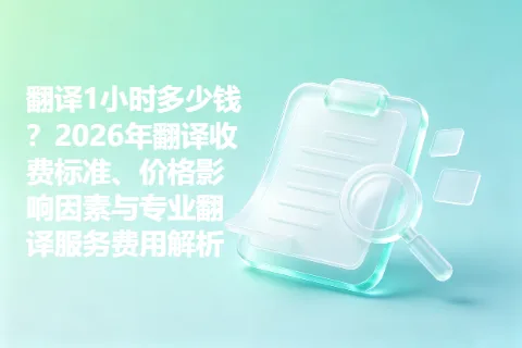 翻译1小时多少钱？2026年翻译收费标准、价格影响因素与专业翻译服务费用解析