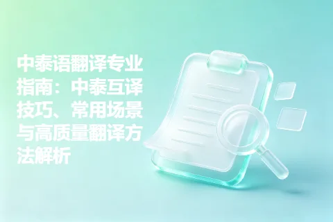 中泰语翻译专业指南：中泰互译技巧、常用场景与高质量翻译方法解析