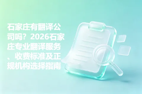 石家庄有翻译公司吗？2026石家庄专业翻译服务、收费标准及正规机构选择指南