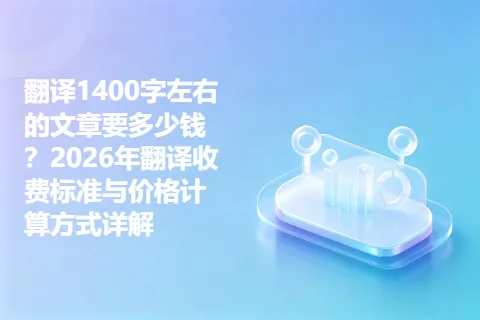 翻译1400字左右的文章要多少钱？2026年翻译收费标准与价格计算方式详解