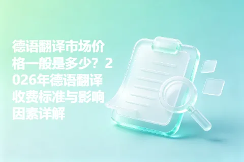 德语翻译市场价格一般是多少？2026年德语翻译收费标准与影响因素详解