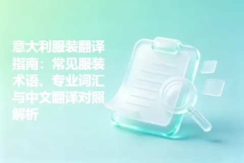 意大利服装翻译指南：常见服装术语、专业词汇与中文翻译对照解析