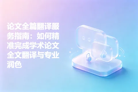 论文全篇翻译服务指南：如何精准完成学术论文全文翻译与专业润色