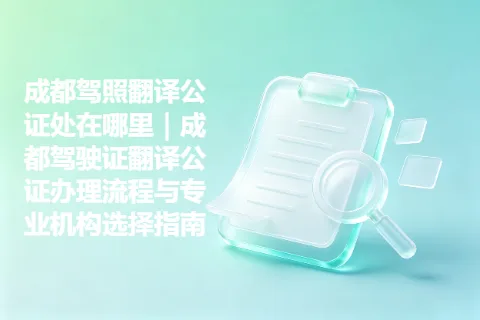 成都驾照翻译公证处在哪里｜成都驾驶证翻译公证办理流程与专业机构选择指南