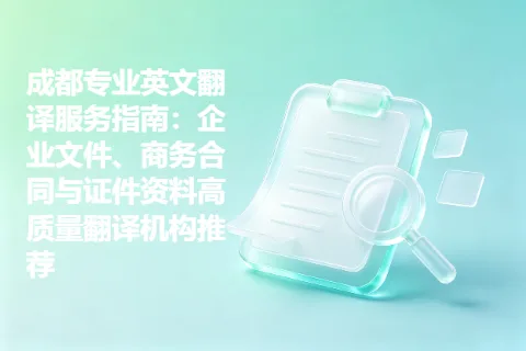成都专业英文翻译服务指南：企业文件、商务合同与证件资料高质量翻译机构推荐