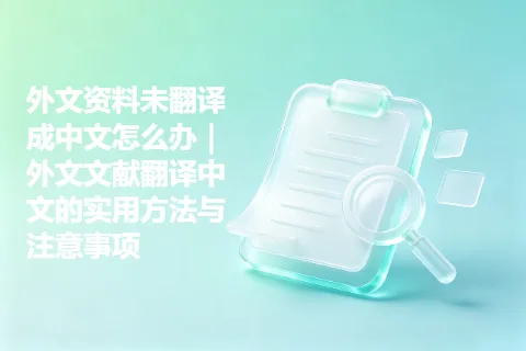 外文资料未翻译成中文怎么办｜外文文献翻译中文的实用方法与注意事项