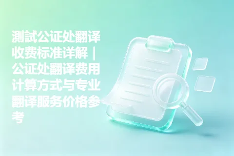 測試公证处翻译收费标准详解｜公证处翻译费用计算方式与专业翻译服务价格参考