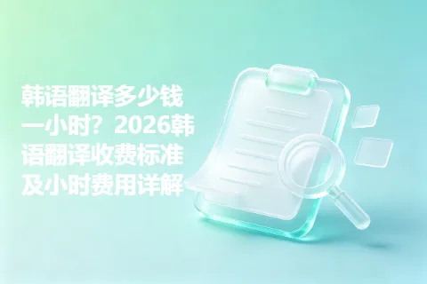 韩语翻译多少钱一小时？2026韩语翻译收费标准及小时费用详解