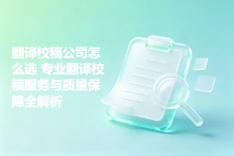 翻译校稿公司怎么选 专业翻译校稿服务与质量保障全解析