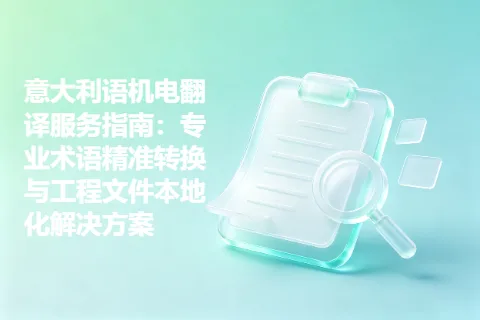 意大利语机电翻译服务指南：专业术语精准转换与工程文件本地化解决方案
