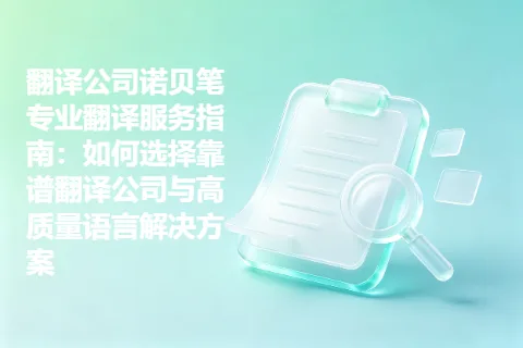 翻译公司诺贝笔专业翻译服务指南：如何选择靠谱翻译公司与高质量语言解决方案