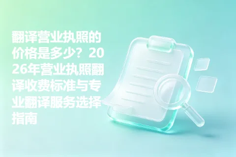 翻译营业执照的价格是多少？2026年营业执照翻译收费标准与专业翻译服务选择指南