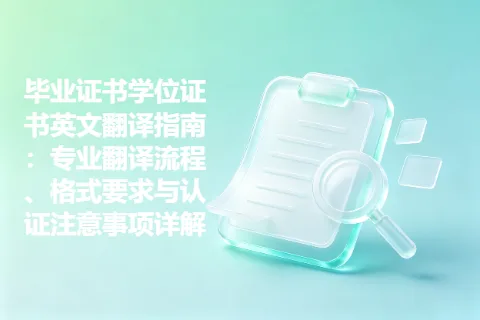 毕业证书学位证书英文翻译指南：专业翻译流程、格式要求与认证注意事项详解