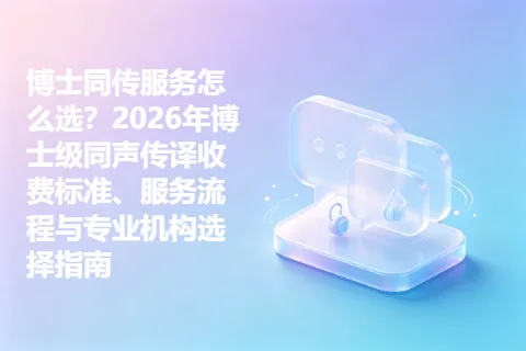 博士同传服务怎么选？2026年博士级同声传译收费标准、服务流程与专业机构选择指南