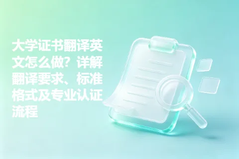 大学证书翻译英文怎么做？详解翻译要求、标准格式及专业认证流程