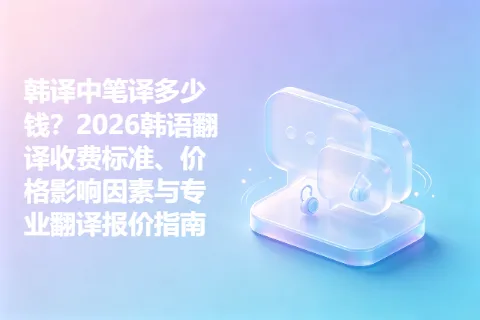 韩译中笔译多少钱？2026韩语翻译收费标准、价格影响因素与专业翻译报价指南