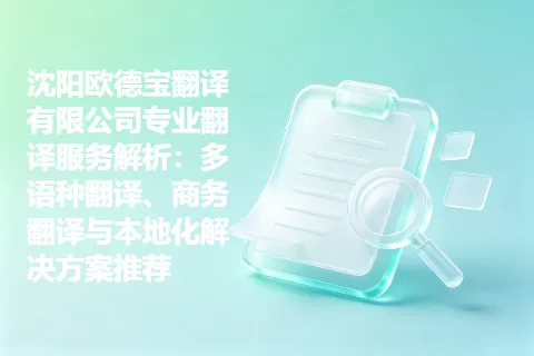 沈阳欧德宝翻译有限公司专业翻译服务解析：多语种翻译、商务翻译与本地化解决方案推荐