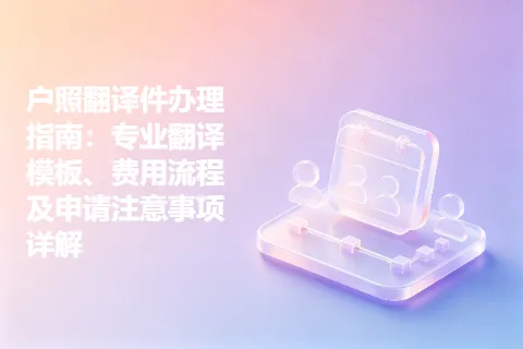户照翻译件办理指南：专业翻译模板、费用流程及申请注意事项详解