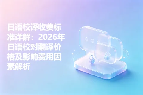 日语校译收费标准详解：2026年日语校对翻译价格及影响费用因素解析