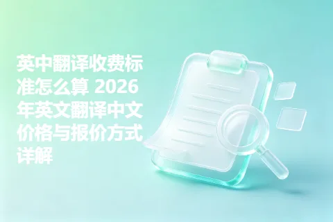 英中翻译收费标准怎么算 2026年英文翻译中文价格与报价方式详解