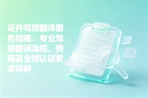 证件驾照翻译服务指南：专业驾照翻译流程、费用及全球认证要求详解