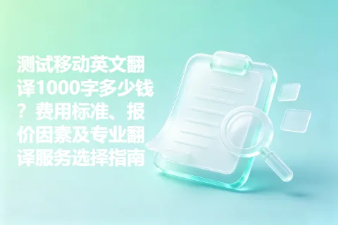测试移动英文翻译1000字多少钱？费用标准、报价因素及专业翻译服务选择指南