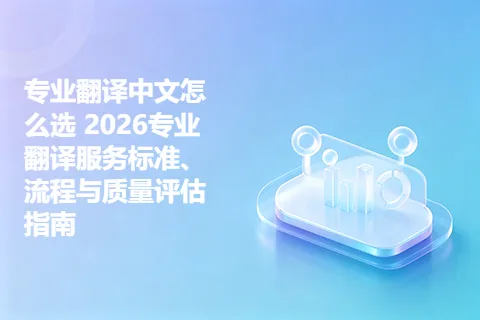 专业翻译中文怎么选 2026专业翻译服务标准、流程与质量评估指南