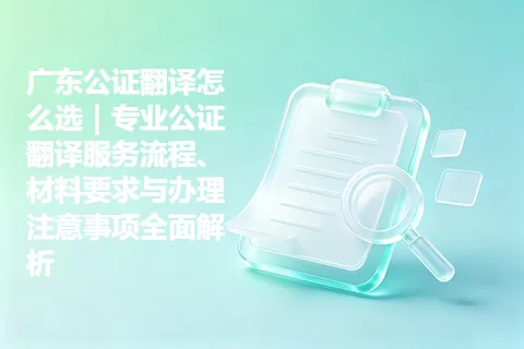 广东公证翻译怎么选｜专业公证翻译服务流程、材料要求与办理注意事项全面解析