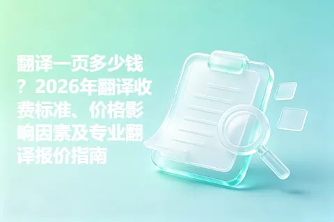 翻译一页多少钱？2026年翻译收费标准、价格影响因素及专业翻译报价指南