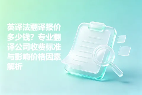 英译法翻译报价多少钱？专业翻译公司收费标准与影响价格因素解析