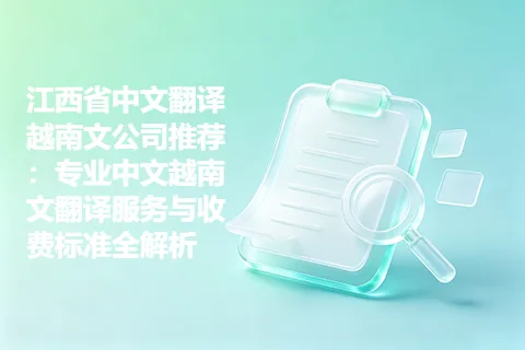 江西省中文翻译越南文公司推荐：专业中文越南文翻译服务与收费标准全解析