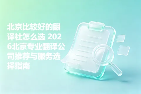 北京比较好的翻译社怎么选 2026北京专业翻译公司推荐与服务选择指南