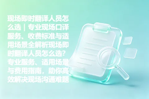 现场即时翻译人员怎么选｜专业现场口译服务、收费标准与适用场景全解析现场即时翻译人员怎么选？专业服务、适用场景与费用指南，助你高效解决现场沟通难题
