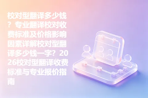 校对型翻译多少钱？专业翻译校对收费标准及价格影响因素详解校对型翻译多少钱一字？2026校对型翻译收费标准与专业报价指南