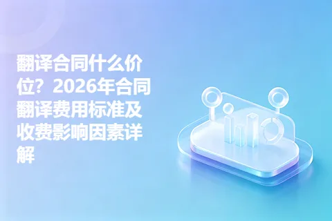 翻译合同什么价位？2026年合同翻译费用标准及收费影响因素详解