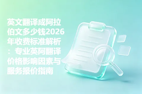 英文翻译成阿拉伯文多少钱2026年收费标准解析：专业英阿翻译价格影响因素与服务报价指南