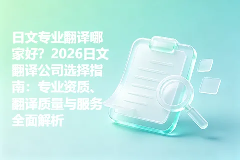 日文专业翻译哪家好？2026日文翻译公司选择指南：专业资质、翻译质量与服务全面解析