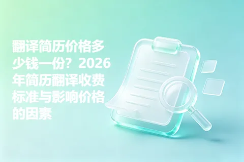 翻译简历价格多少钱一份？2026年简历翻译收费标准与影响价格的因素