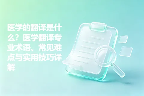 医学的翻译是什么？医学翻译专业术语、常见难点与实用技巧详解