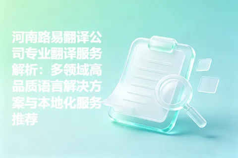 河南路易翻译公司专业翻译服务解析：多领域高品质语言解决方案与本地化服务推荐
