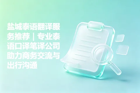 盐城泰语翻译服务推荐｜专业泰语口译笔译公司助力商务交流与出行沟通