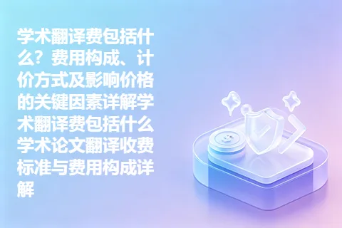 学术翻译费包括什么？费用构成、计价方式及影响价格的关键因素详解学术翻译费包括什么 学术论文翻译收费标准与费用构成详解